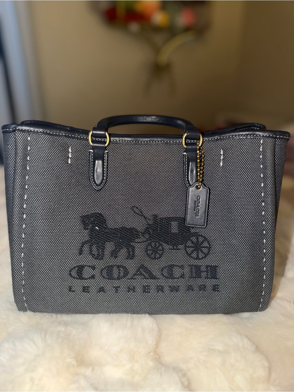 Coach Signature Jacquard Navy + dustbag